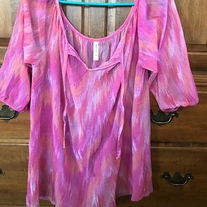 SWEET PEA PINK PEASANT BLOUSE